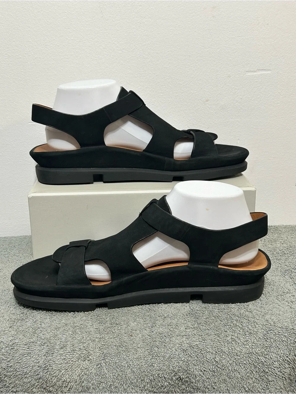 L'Amour Des Pieds Villefranche Black Leather Slingback Sandals Womens Size 11